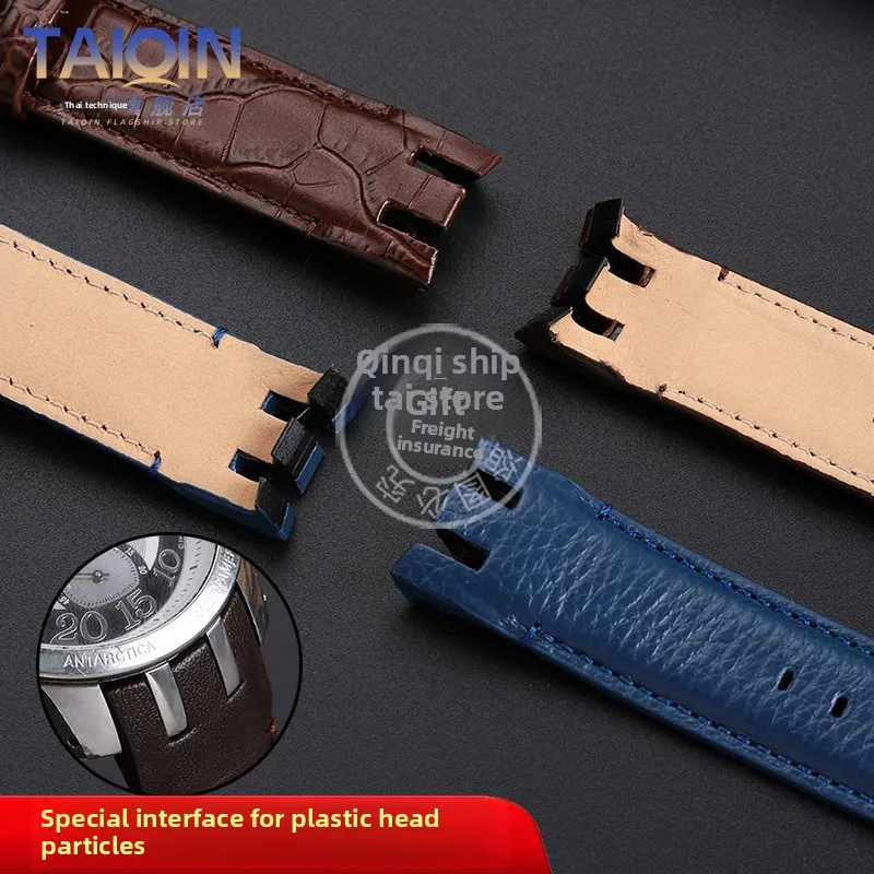 21mm para swatch pulseira de relógio de couro genuíno yrs403 401 402g 412 418 406g pulseira de couro masculino curvado pino de aço fivela