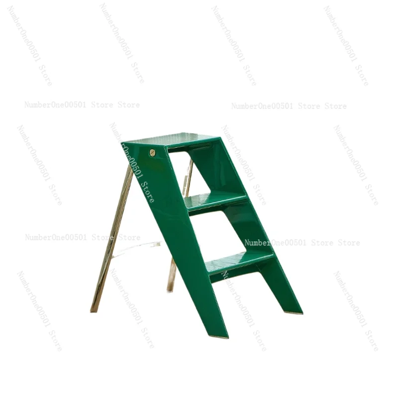 

Japanese Style Transparent Acrylic Step Stool 3-Tier Foldable Ladder with Storage Portable for Home Office Use