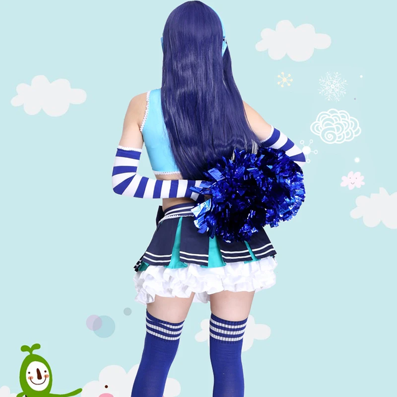 In Stock! Lovelive μ's Cos Sonoda Umi Cosplay Cheerleader Outfit Costume Party Women Skirt D