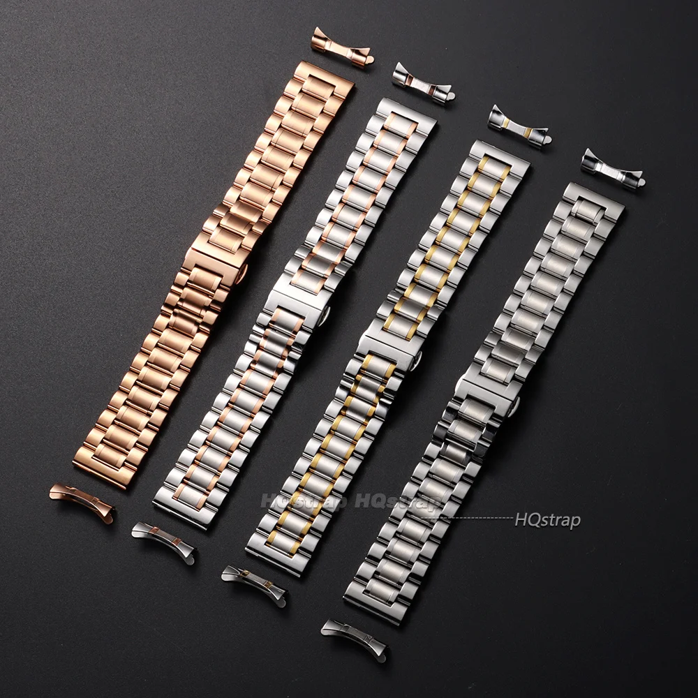 Gebogenes Edelstahl-Uhrenarmband 12/14/16/17/18/19/20/21/22/23/24mm Armband mit Schmetterlingsverschluss für Damen und Herren Universelles Band – Detail 5