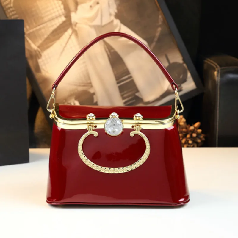 New Luxury Fashion Leather Women\'s Handbags 2024 New Wedding Box Bag Small Shoulder Crossbody Bag Portable Party Evening Bags