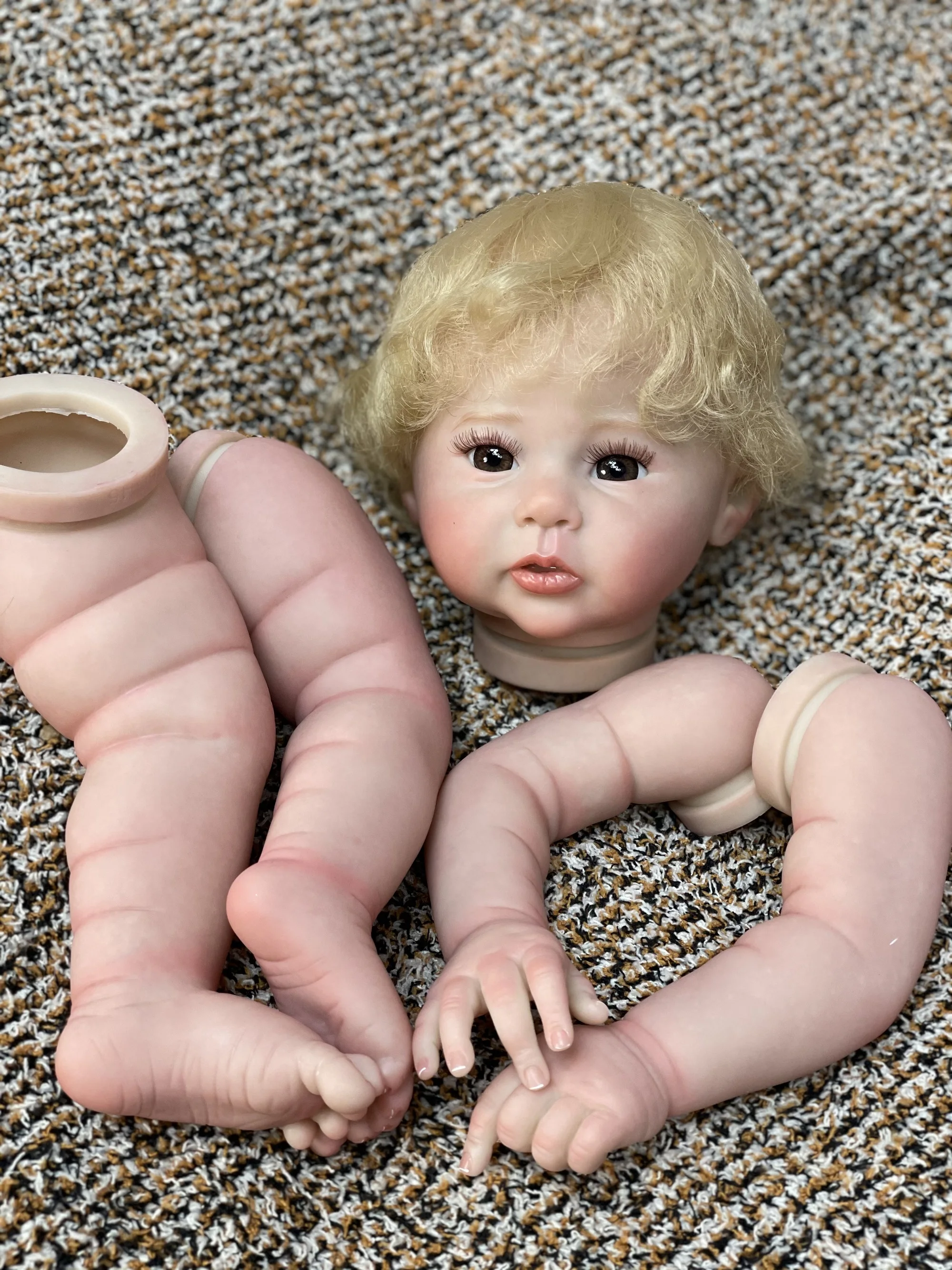19 Polegada bonito raven reborn boneca kits pintados realista em branco vinil boneca kits inacabado bebê boneca peças bebê reborn kукла