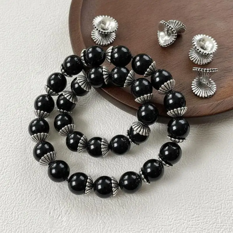 5Pcs Alloy Wave Spacer Beads Anti-Scratch Smooth DIY Craft Supplies for Customized Bracelet Necklace Making