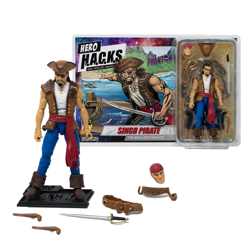 

﻿ Boss Fight Toys Singh Pirate 4-дюймовая фигурка H.A.C.K.S 1:18 Модель куклы Рисунок