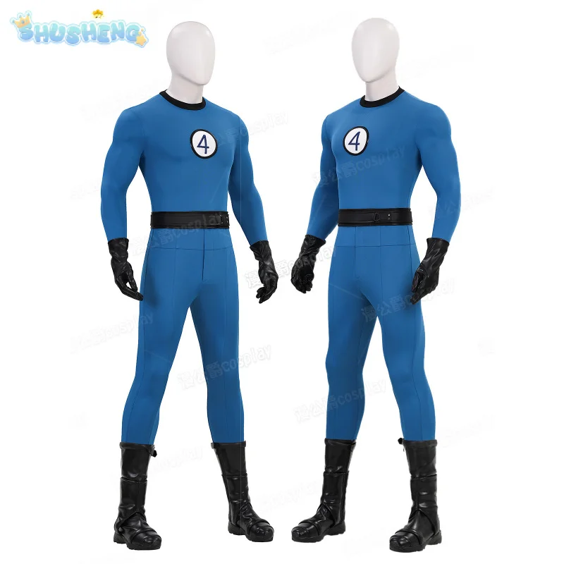 

Mister Fantastic superhero Fantastic Four Cosplay Costume Halloween men's fantasy jumpsuit shoes belt fashion uniform XS-XXXL
