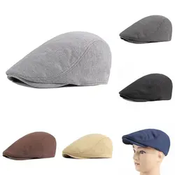 Knitted Golf Hats Simple Solid Color Casual Beret Driving Vintage Men's Flat Cap Outdoor