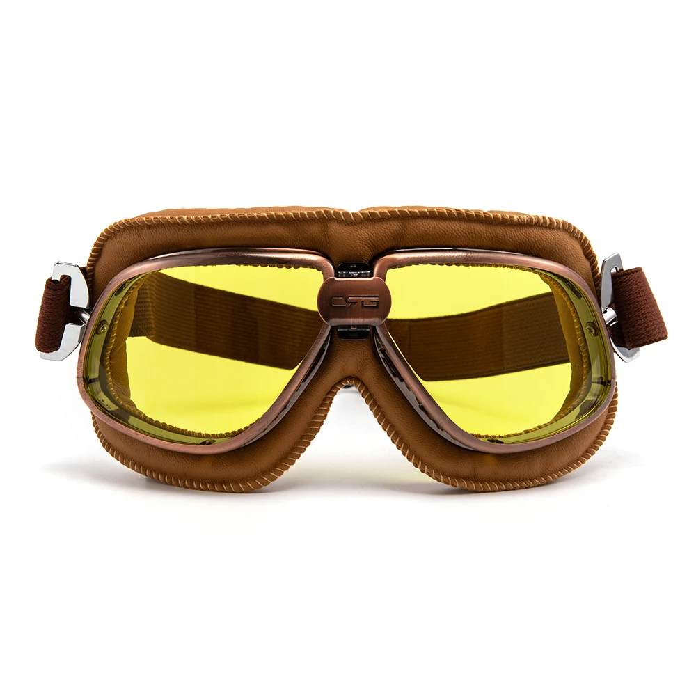 Motorcycle Vintage Old School Retro Goggles Glasses for Sport Racing Off Road Pilot Cycling Eye Ware