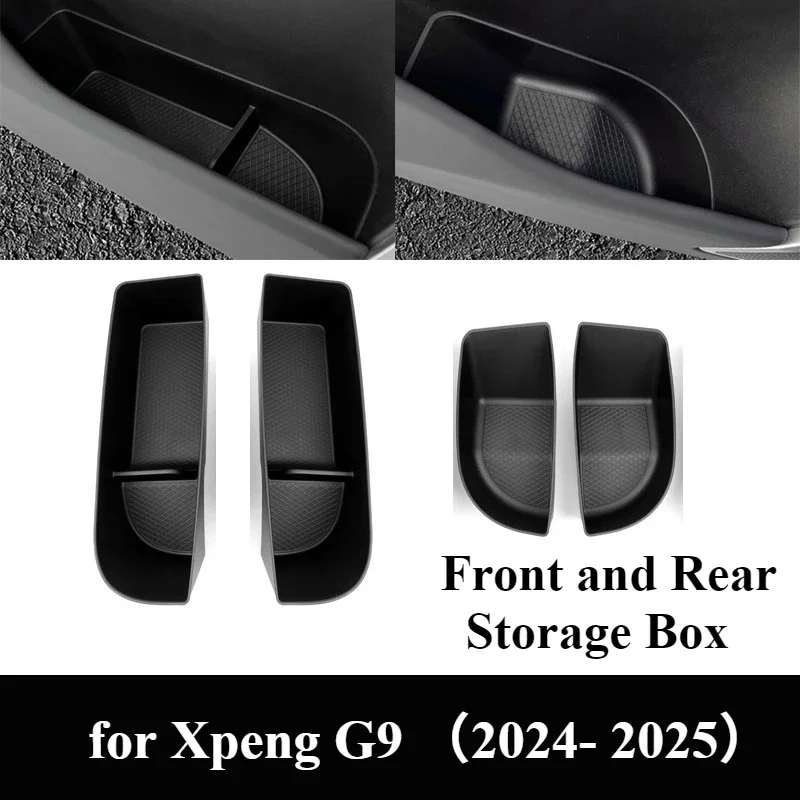 Für Xpeng G9 2022-2025 Mittelkonsole Armlehnenbox Aufbewahrung Schwarzer Getränkehalter Ablagefach Organizer Innenraum-Zubehör