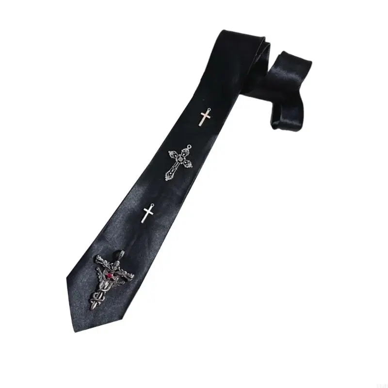 jk موحدة العلاقات السوداء المنحوتة المعادن الصلبان اليابان JK Seifuku cosplay tie-tie-tnoolgirl jk بدلة العنق