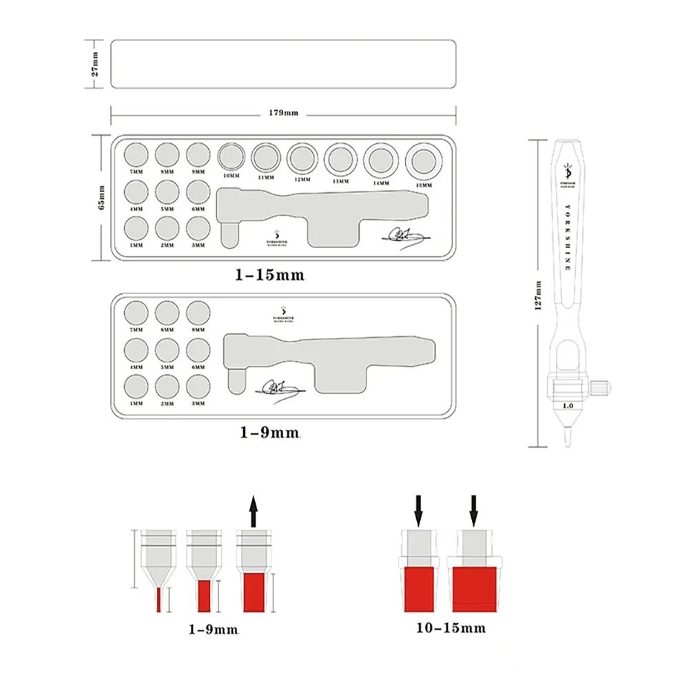 Professional Leather Replaceable Round Hole Puncher 1-15MM DIY Leathercraft Belt Punching Tool Set DC53 Die Steel