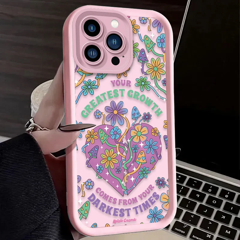 Fantasy Colorful Flowers Matte Phone Case For iPhone 16 15 14 13 12 11 Pro Max X XS X S Max XR SE 2020 7 8 Plus Silicone Cover