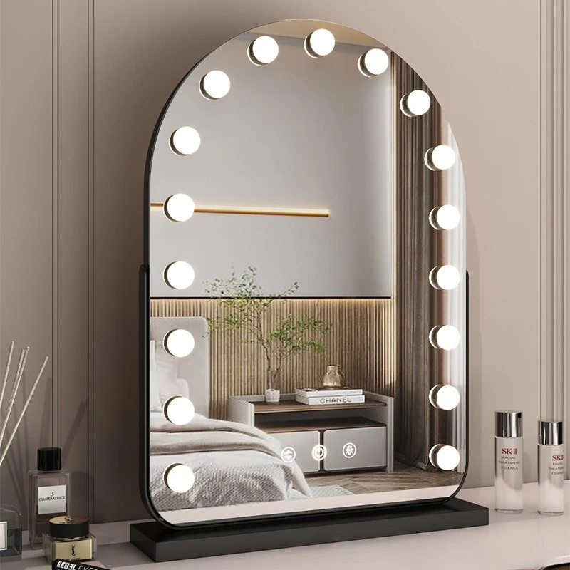 

LED Vanity Mirror with Light Portable Makeup Mirror for Bathroom Bedroom Desktop Charging