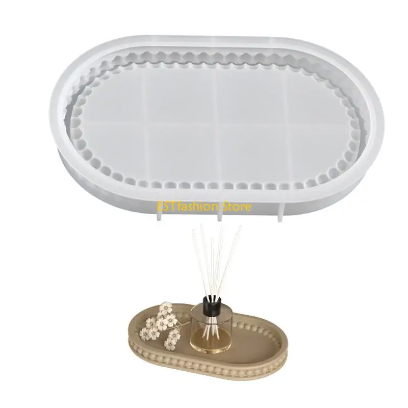 Y5GC Large Capacity Designs Love Oval Plate Tray Craft from Silicone Portable for Restaurant Service And Holiday Decorations