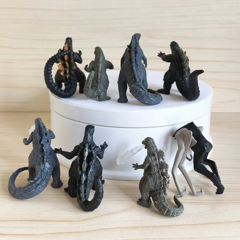 New 8pcs Godzilla Figurine Models Mini Versions Micro Landscape Dolls Battle Royale Desktop Ornaments Holiday Gifts - view 3