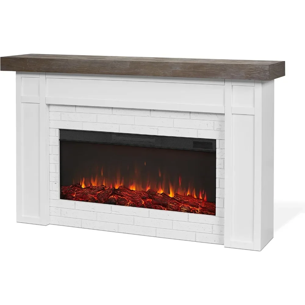 

Landscape Electric Fireplace with Mantel for Living Room or Bedroom, Replaceable Fireplace Insert Heater