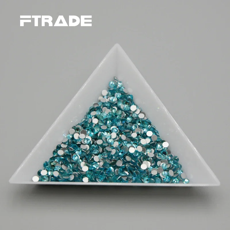 Discount promotion Super Shiny!Top quality SS3-SS30 Aquamarine 3D Nail Art Decoration rhinestones Silver Flatback Rhinestones
