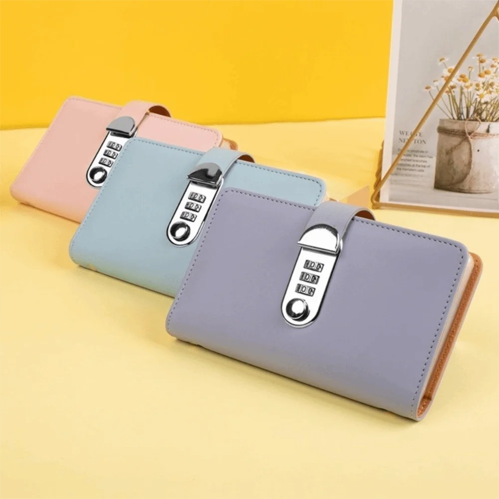 Raccoglitore per Risparmio 50 Fogli in Pelle PU, Organizer Planner Ricaricabile, Portafoglio Portatile con Chiusura a Lucchetto