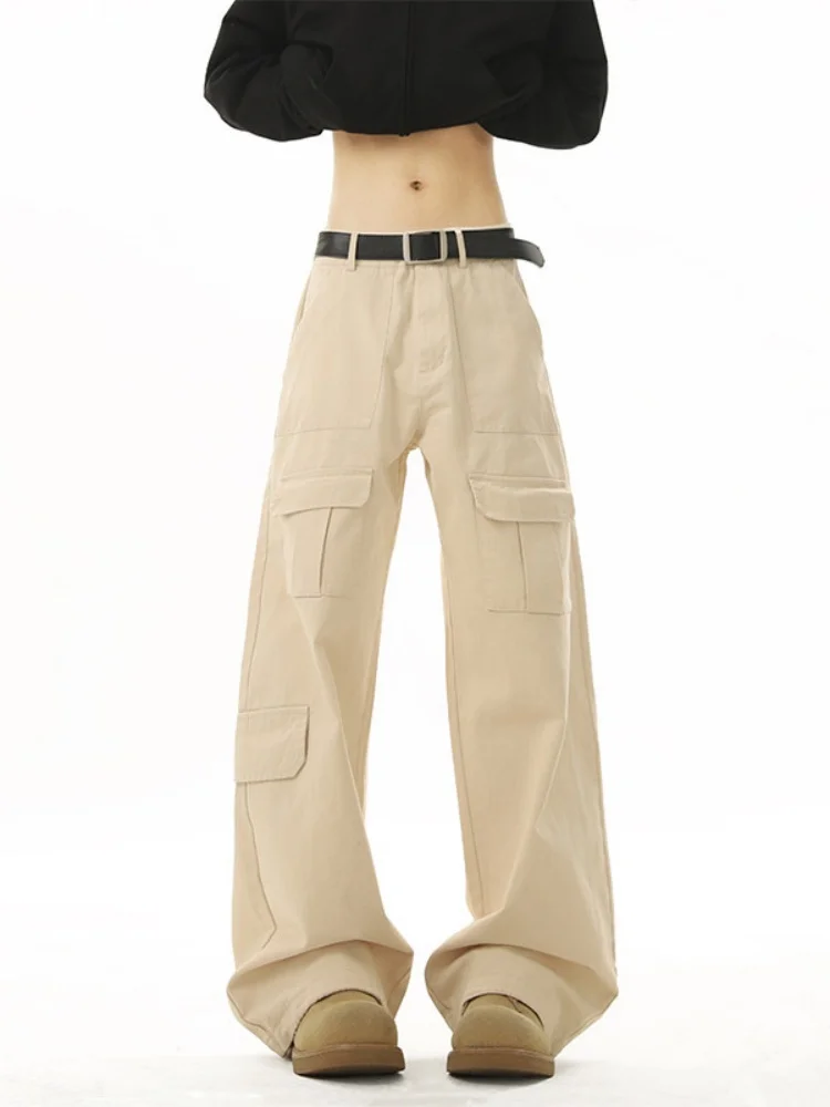 

Loose Cotton Work Pants Men's High Street Straight American Sle Spring Autumn Wide Leg Knife Pants Trendy Brand Casual Trou...