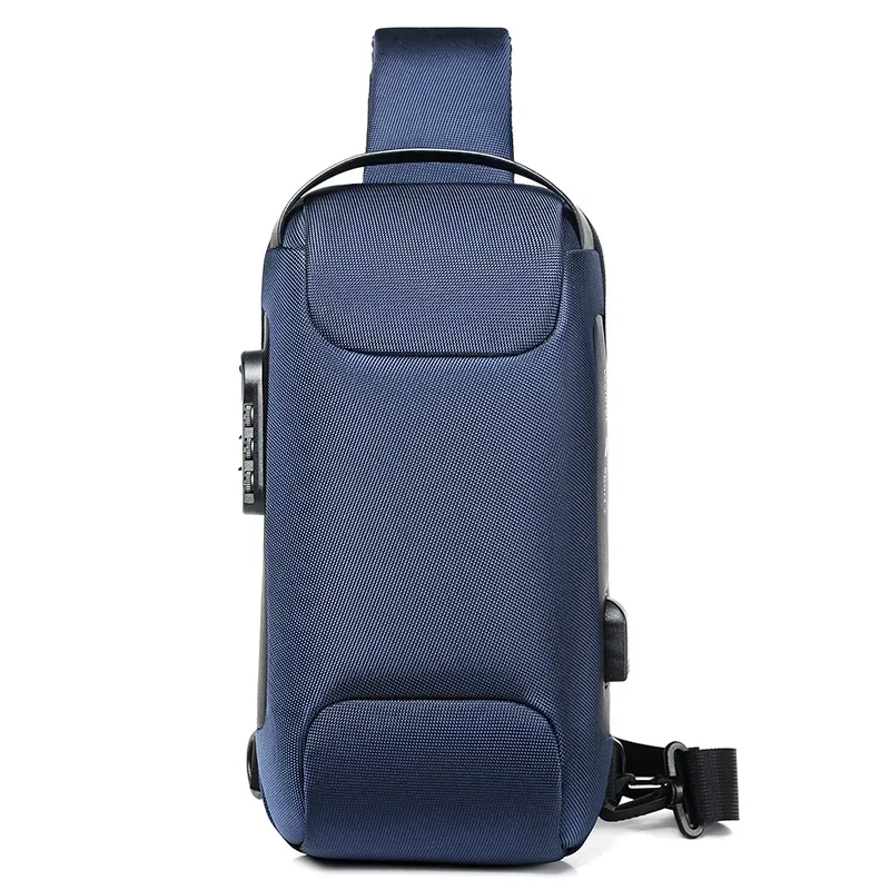 Mochila Oxford con eslinga para hombre, mochila con puerto de carga USB, bolsa de viaje antirrobo para hombre, bandolera para motocicleta