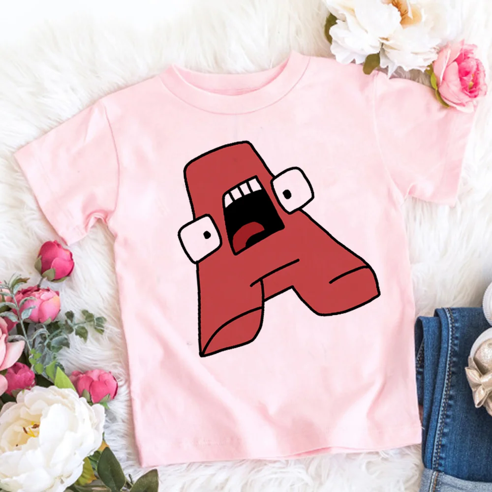 

Coloring Alphabet Lore Kids Tee women designer streetwear Japanese Tee girl manga clothes