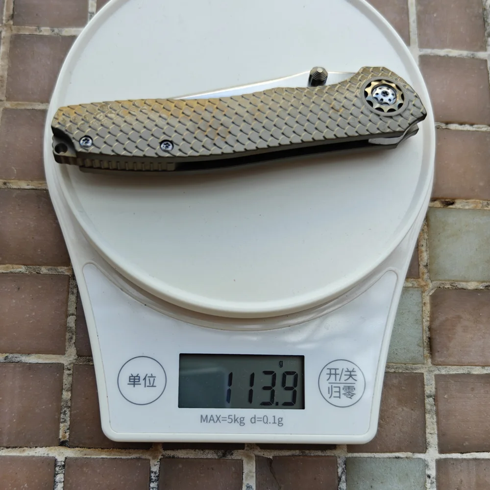 JUFULE Nuovo DUK Dragon Scale Manico in titanio sagomato Cuscinetto in ceramica Tasca Strumento EDC Caccia da campeggio 154CM Coltello pieghevole per esterni