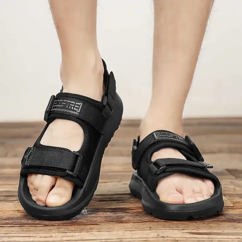 

Мужские синие туфли для гольфа с открытой спиной и Т-образным ремешком, сандалии для пляжа, шлепанцы, тапочки, спортивные кроссовки First Degree, новинка бренда