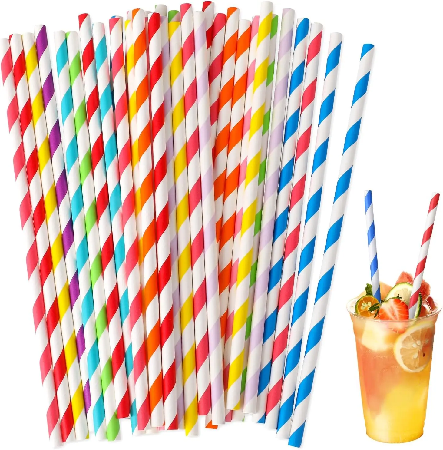 200pcs Paper Straw-Perfect for Coffee,Restaurant Parties,Weddings&Ceremonies Disposable Drinkware for Holiday Celebrations 6*197