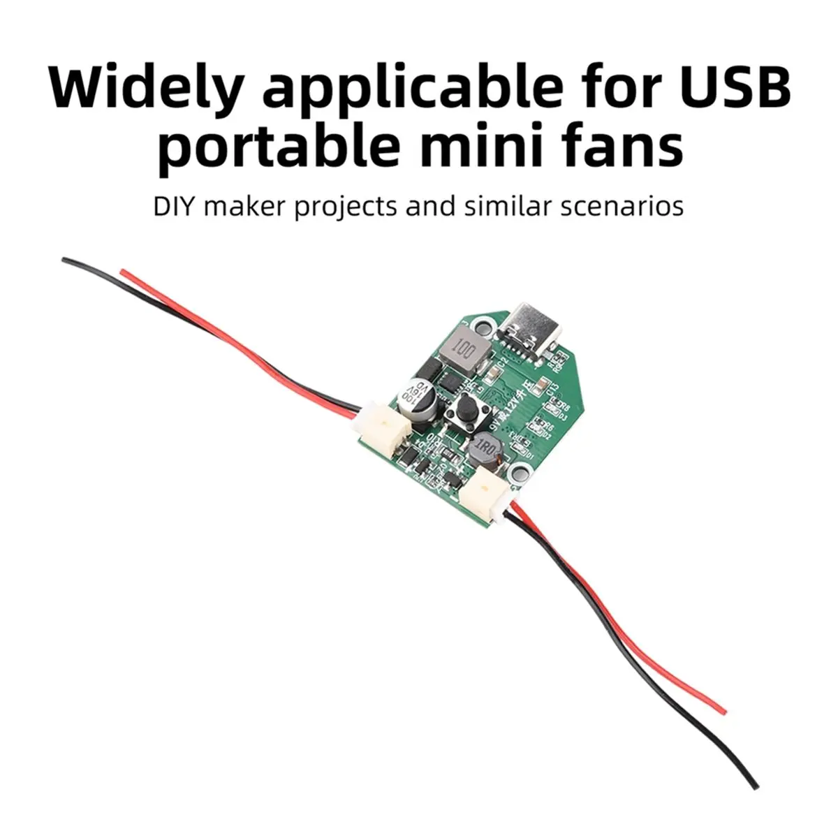 DTC5 DC 9V 12V 3-Speed Fan Circuit Board Brushless Control Board Motherboard 5V 2A Fast Charging Type-C Interface 9V