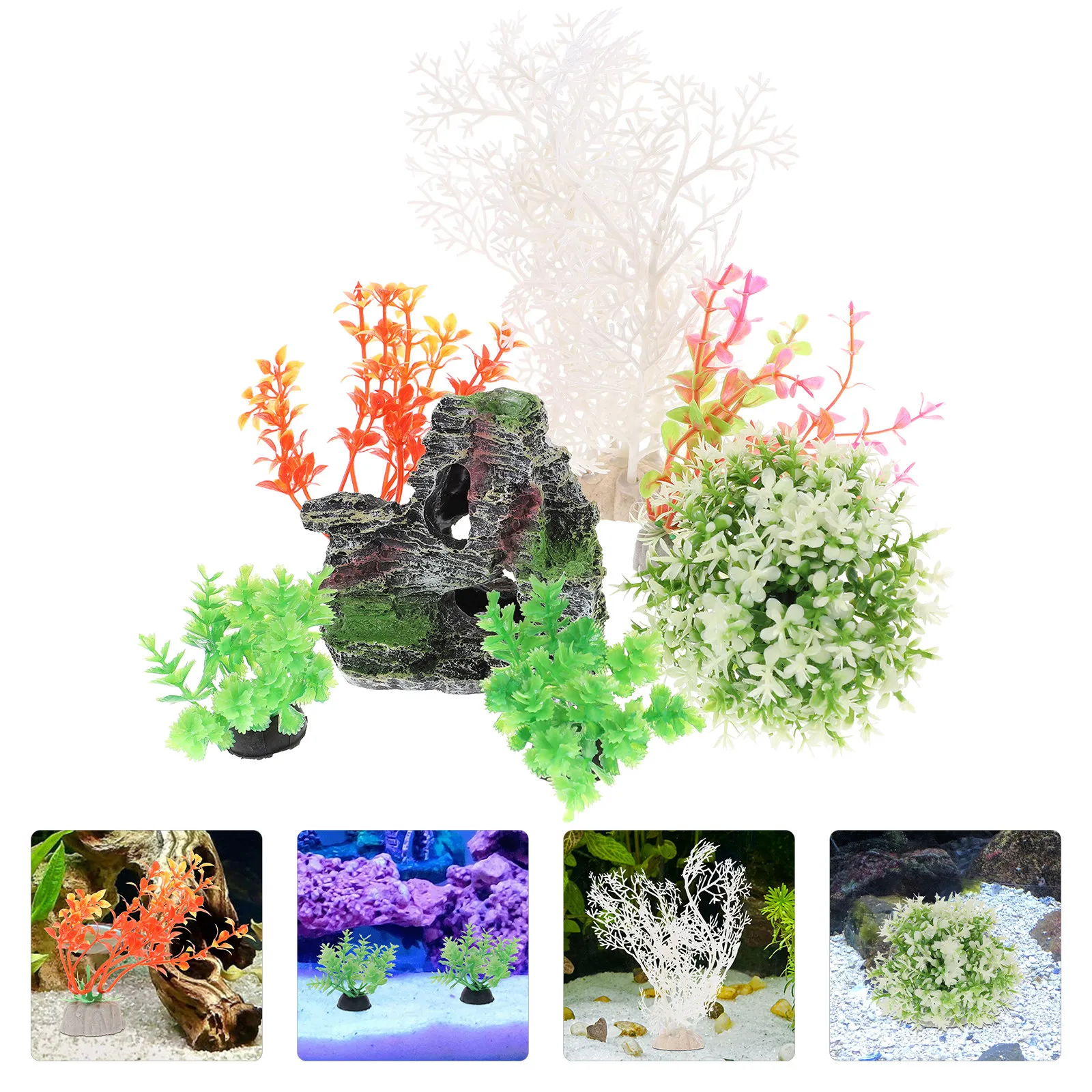 

Набор искусственных растений для аквариума: имитация водной травы, декор для аквариума, изысканные искусственные водные растения, живые и естественные украшения для рыбок