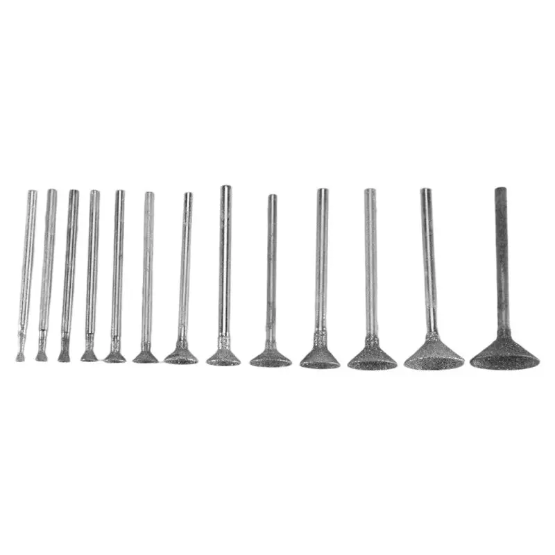 AC23-Stone Carving Set Diamond Burr Bits Compatible With For Dremel, 13PCS Polishing Kits Rotary Tools Accessories