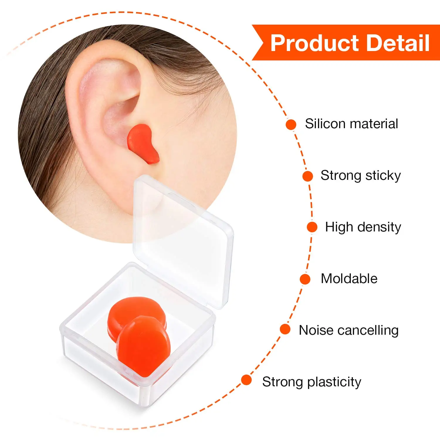 Silicone Wax Earplugs Moldable Earplugs Anti-Noise Sleeping Swimming Ear Plugs Noise Reduction Comfort Soft Sleep Earplugs