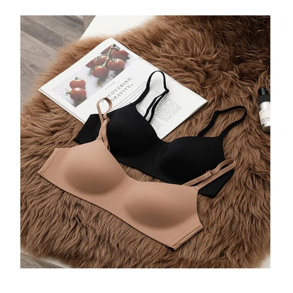 Polyester Wireless Underwear 2024 Thin Comfort Push Up Underwear Non-Wire Lingerie Tube Top Bras Female