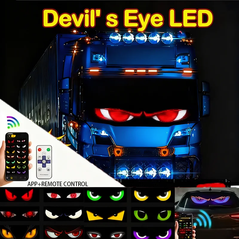 

12V Programmable Flexible LED Car Light Bluetooth App Control Truck Eye Display Animation Matrix Panel Vehicle Sign