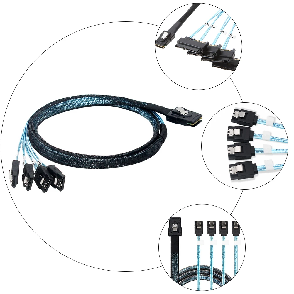 

Mini SAS 4 36P Data Cable for Sas Hard Disk Cable SSD Hard Disk Computer Slim Ribbon Reliable Connection Black