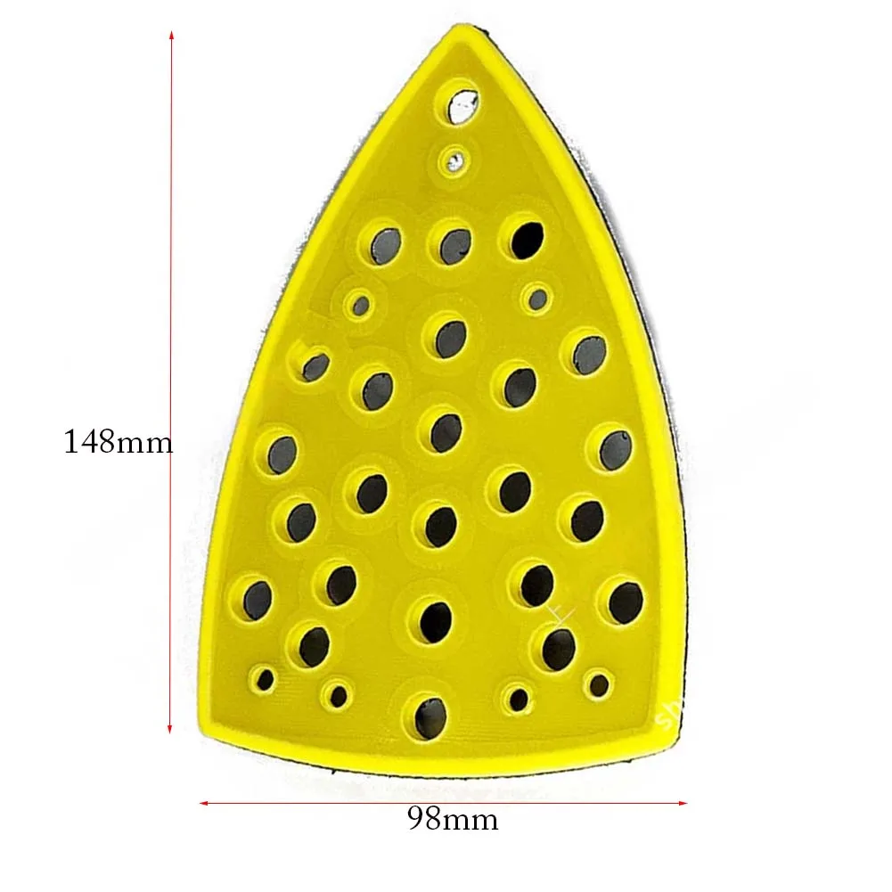 Triangular 98x148mm PU Polishing Disc for Pneumatic Featuring 32 Holes to Support Efficient Dust Management During Use