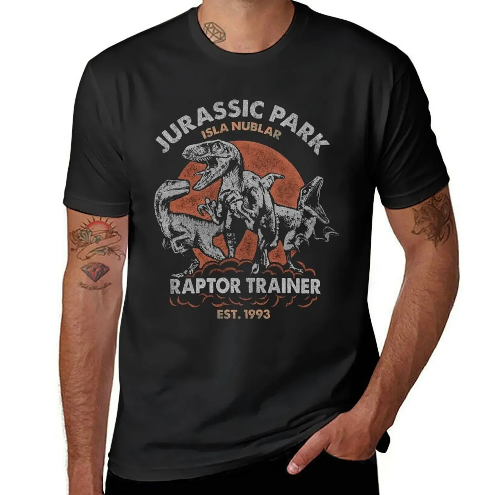 Jurassic Park Isla Nublar Raptor Trainer EST. 1993 T-Shirt graphic t shirts korean fashion fruit of the loom mens t shirts