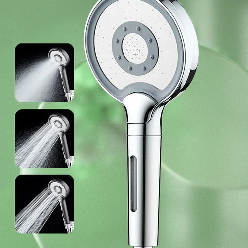 실버 블랙 샤워헤드 필터 고압 핸드 헬드 분무기, 3 가지 모드, 럭셔리 샤워 헤드, 욕실 액세서리 