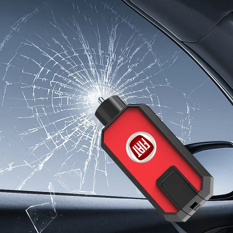 1 قطعة قواطع نافذة السيارة المحمولة 2 في 1 متعددة الوظائف حزام القطع سيارة الحياة المطرقة لشركة فيات باندا برافو بونتو لينيا كروما 500 #6