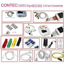 CONTEC EKG Cable 3 12 10 Leads Button / Banana ECG Cable For ECG 80A/90A ECG 100G/300G/600G/1200G  8000G Tlc6000 Tlc5000 Tlc9803