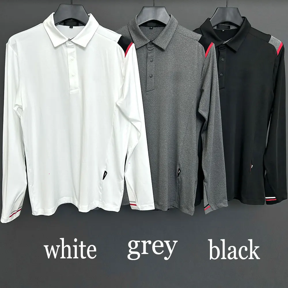 

Новая мужская футболка с длинным рукавом из вельвета для гольфа, осень-зима 2025, комфортная, приятная к коже, теплая, свободного кроя