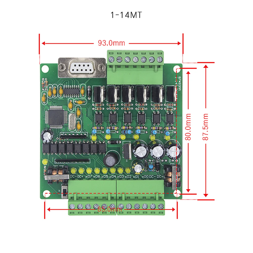 

FX1N-14MT Programmable Logic Control board DC24V Power with Shell and Base