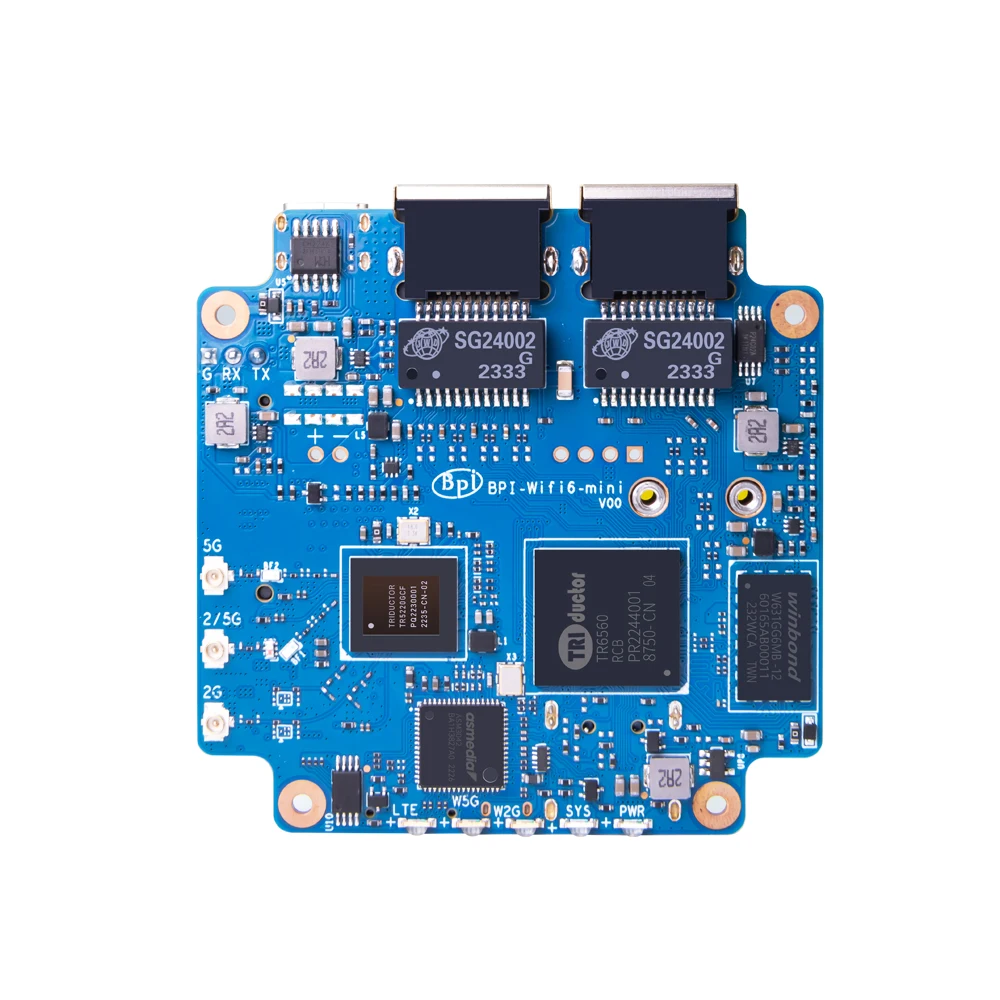 Banana Pi BPI-WIFI6 Mini Open Source Router with Antenna Case Triductor TR6560 TR5220 WiFi SOC Dual Core ARM Smart Routing Board