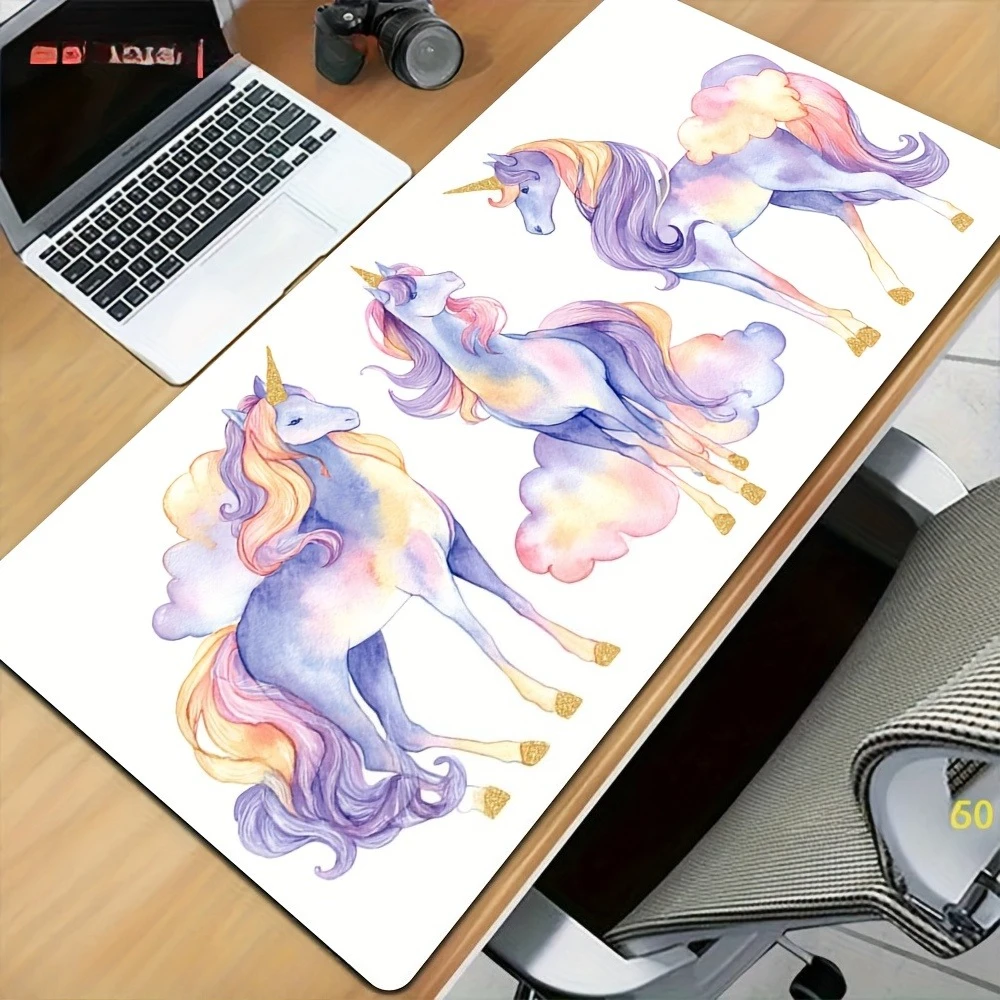 

Watercolor Unicorn Large Mouse Pad, Non-slip Extended Gaming Desk Mat, Waterproof Keyboard Pad for Girls