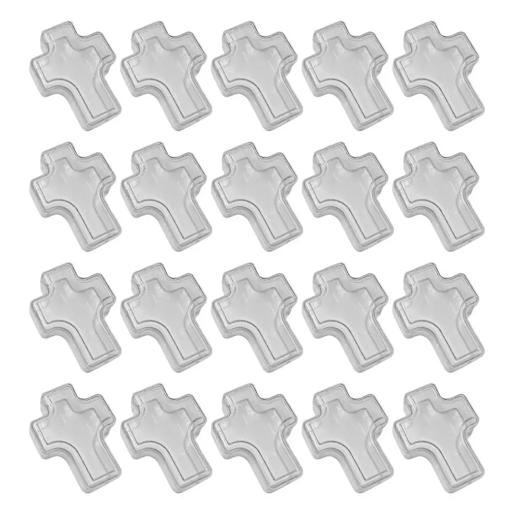 

20 Pcs Plastic Cross Shape Jewelry Boxes with Jewelry Storage Container Lids for Necklace Bracelet Storage Organizer
