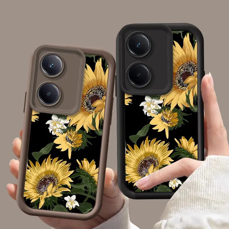 Y100 Sunflower Protection Phone Case For VIVO Y27 Y22 Y21 Y20 Y19 Y17 Y16 Y15 Y12 Y12S Y11S Y11 Y5S Y03 Y02 Y02S Cover