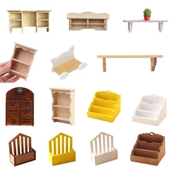 Dollhouse Miniature Hanging Cabinet Wall Cabinet Storage Rack Shelf 1:12 Dollhouse Furniture Living Room Model Decor Toy