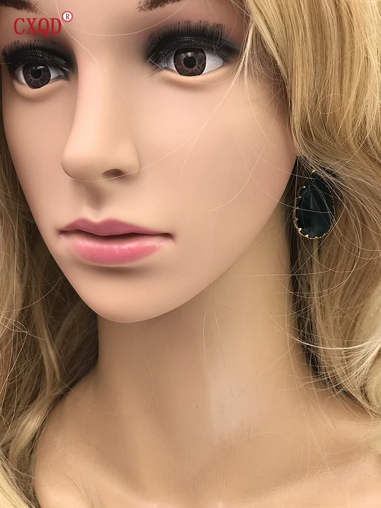CXQD Korean New Design Fashion Jewelry Water Droplets Shape Earrings Transparent Glass Crystal Party Earrings For Women Gift