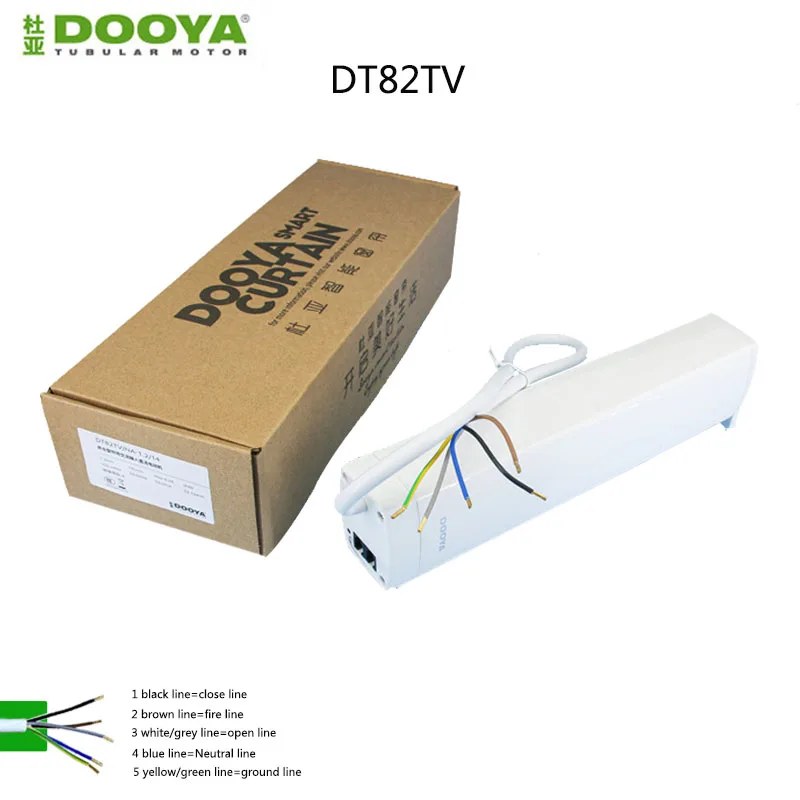 DOOYA DC 전기 모터, 드라이 컨택트 무소음 전동 커튼 모터, 스마트 홈 전동 커튼용, DT82TV 110-240V RS485