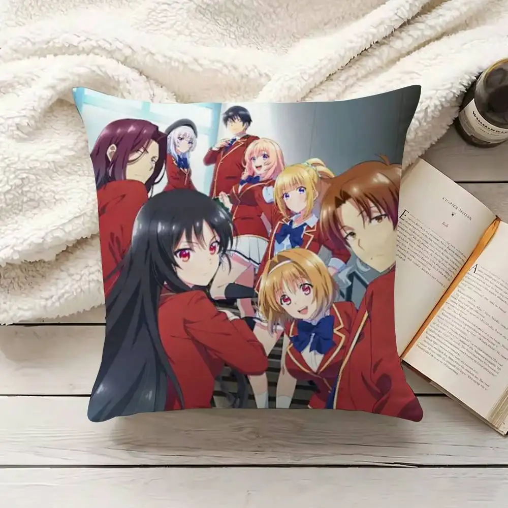 Anime C-Classroom of the Elite Pillow Case Living Room Sofa Cushion Cover Suitable For Home Bedroom Room Decoration