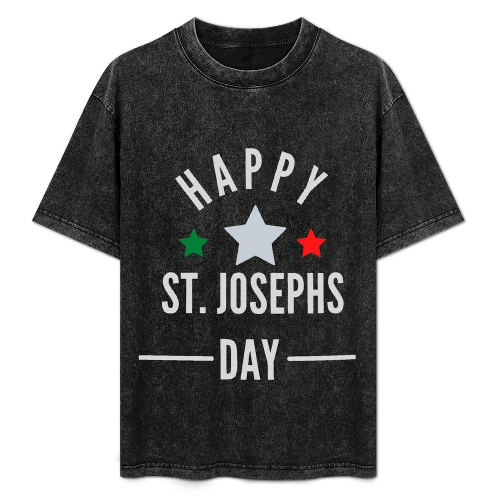 Happy St Josephs Day Italian Gift ,Gift Christian Men T-Shirt Daily Wear Plain Short Sleeve Shirt